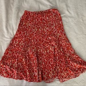 Orange Print Skirt